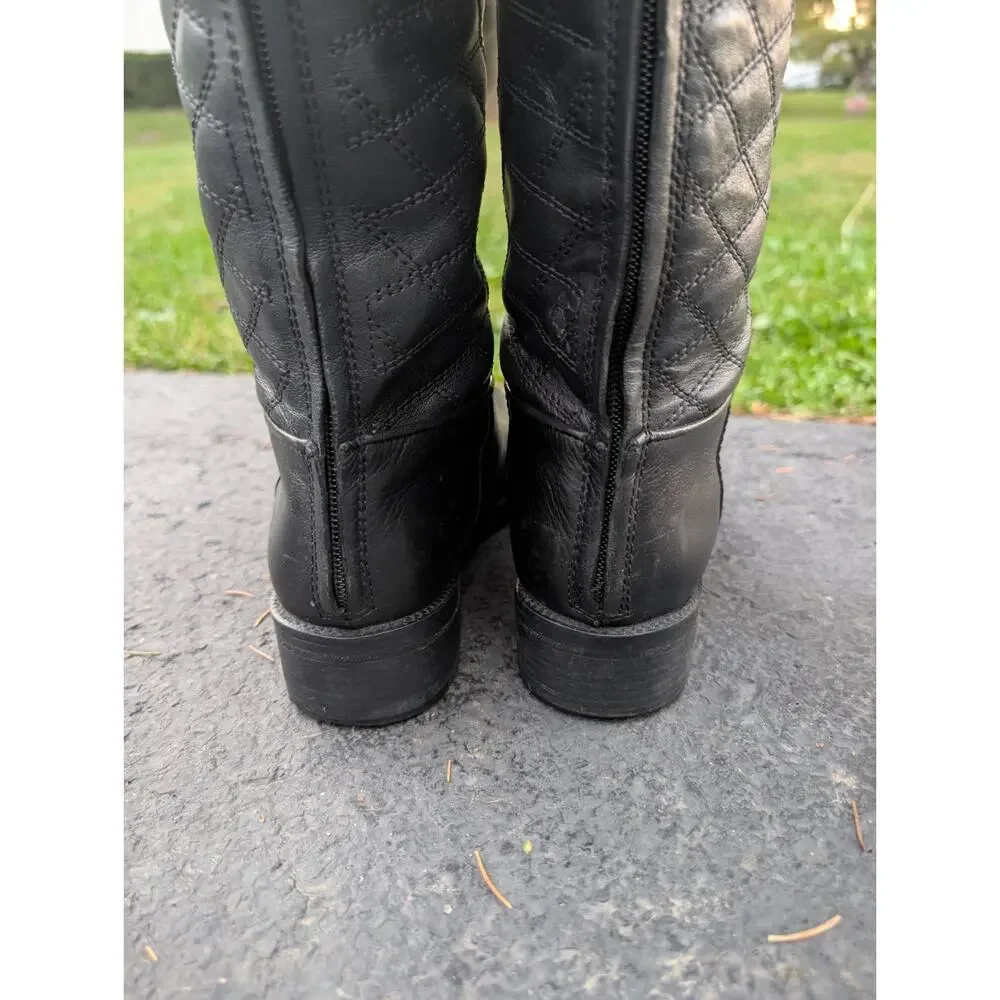 Tory Burch Claremont Quilted Leather Riding Boots Womens Size 8 Equestrian‎